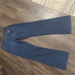 Guess vintage style high rise straight leg med wash jeans